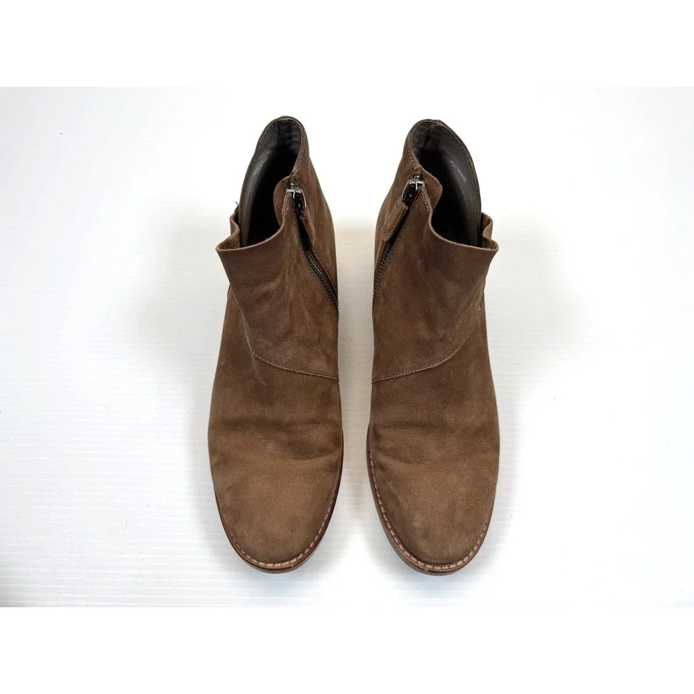 Eileen Fisher Billie‎ Ankle Boots Women 7.5 EUC Leather Zip Closure Round Toe